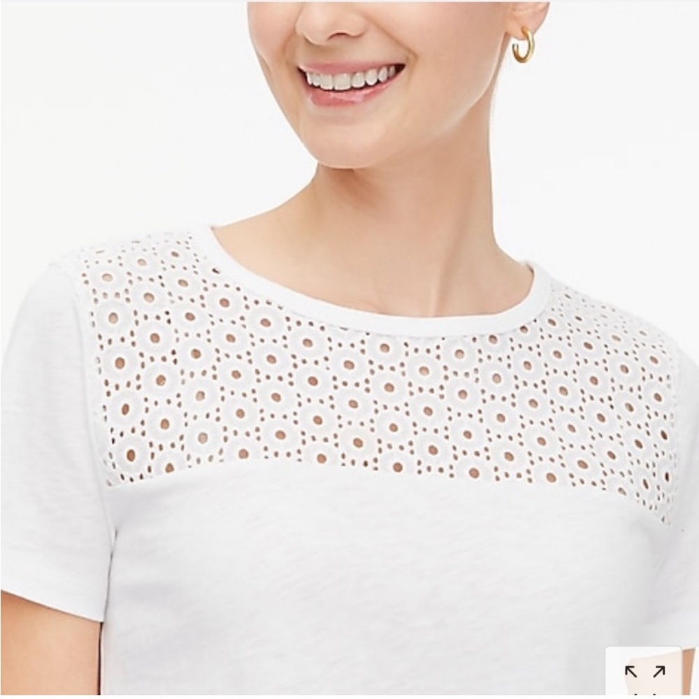 J.Crew Factory Eyelet Yoke T-Shirt